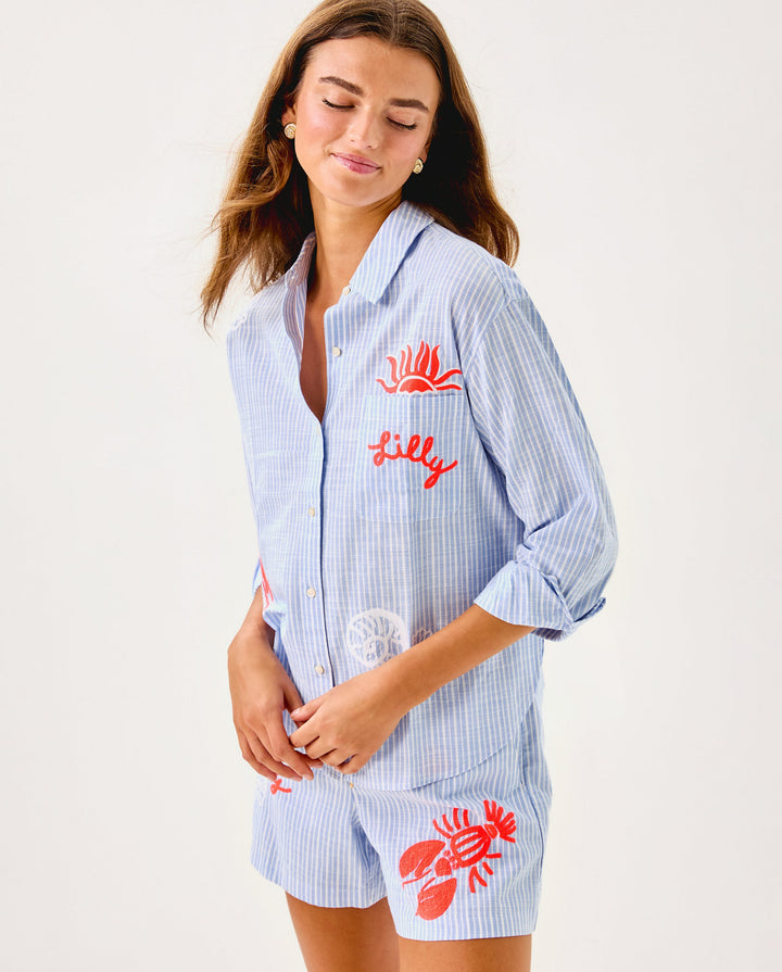 Bondi Button Down Shirt - Jacaranda Blue