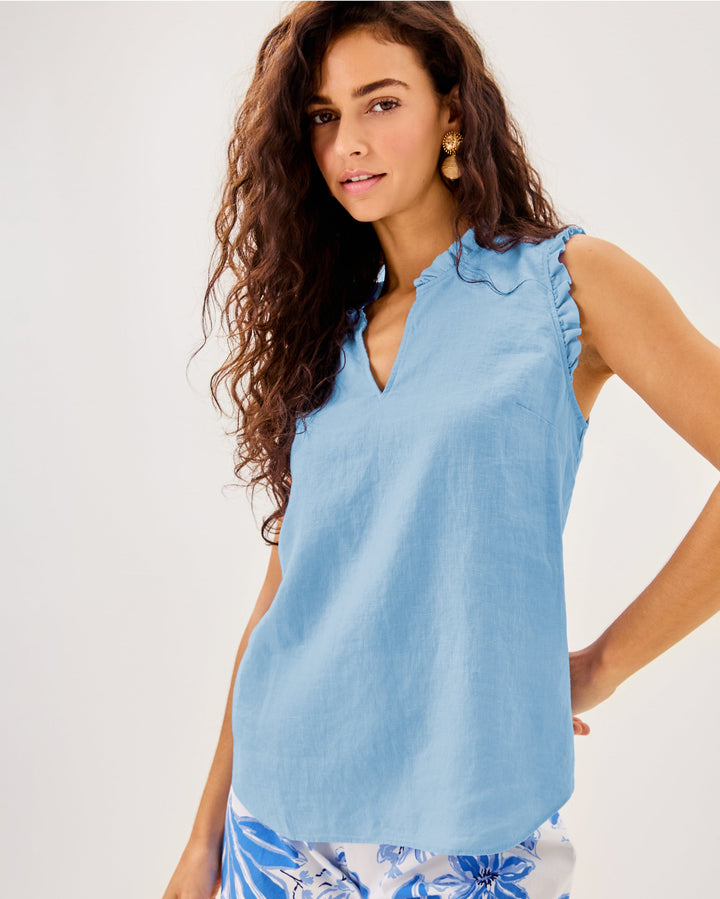 Kavalla Sleeveless Ruffle Top