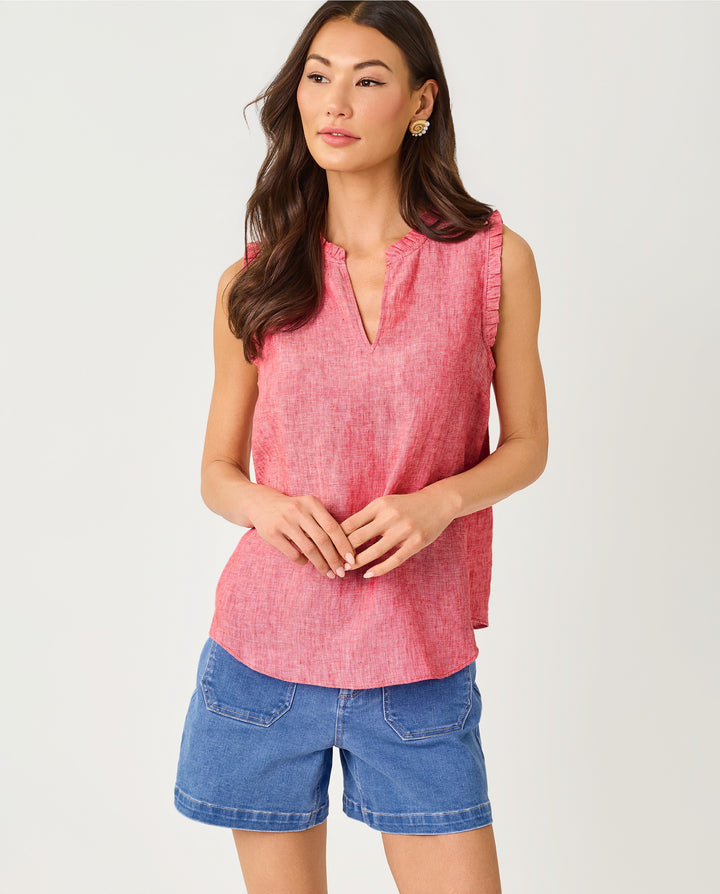 Kavalla Sleeveless Ruffle Top - Paradise Punch