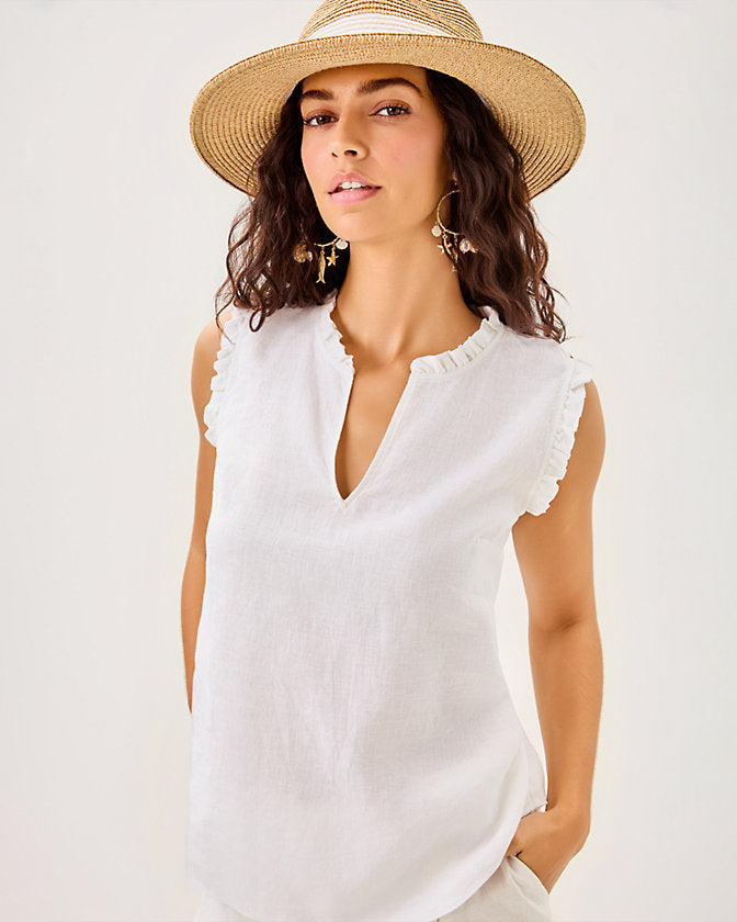 Kavalla Sleeveless Ruffle Top