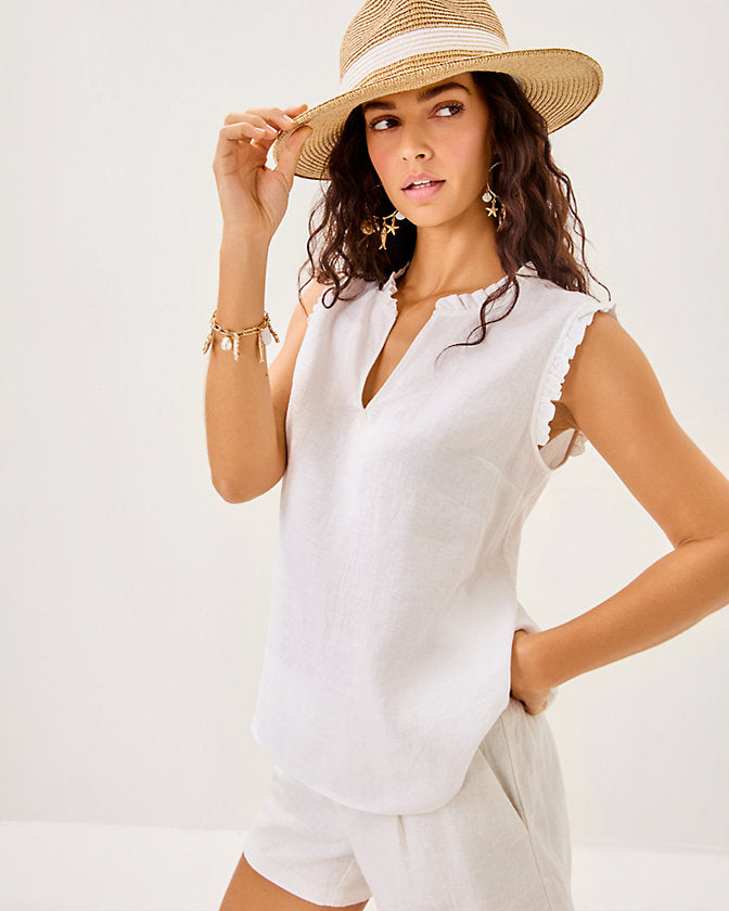 Kavalla Sleeveless Ruffle Top