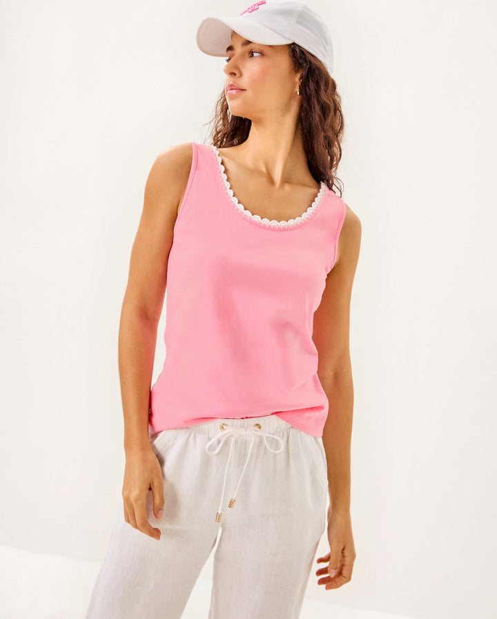 Gabbie Crochet Trimmed Knit Tank Top
