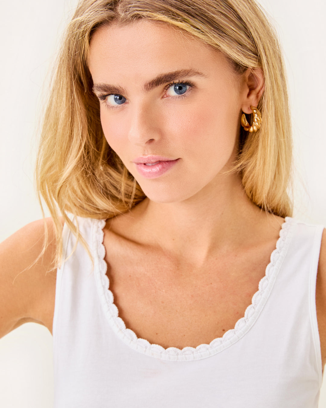 Gabbie Crochet Trimmed Knit Tank Top