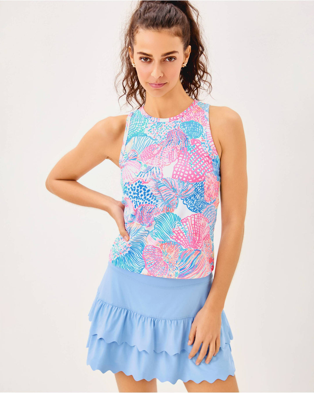 UPF 50+ Luxletic Miesha Zig-Zag Skort - Jacaranda Blue
