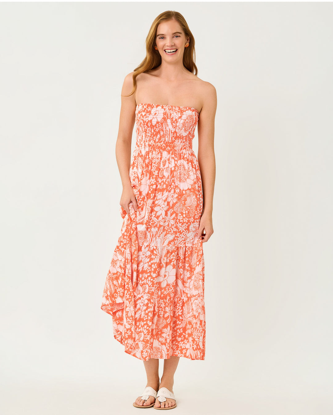 Anali Maxi Cover-Up - Sunset Orange Budding Romance