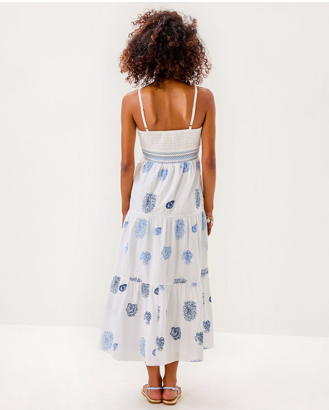 zanna cotton midi dress Lilly Pulitzer Zanna Cotton Midi Dress - Sapphire Pool Summer Shorelines