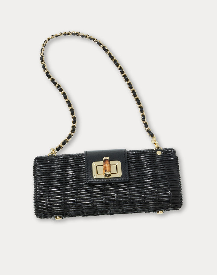 Leena Wicker Clutch - Noir