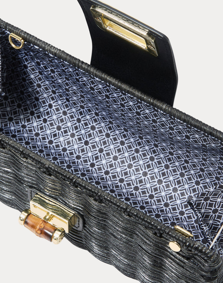 Leena Wicker Clutch - Noir