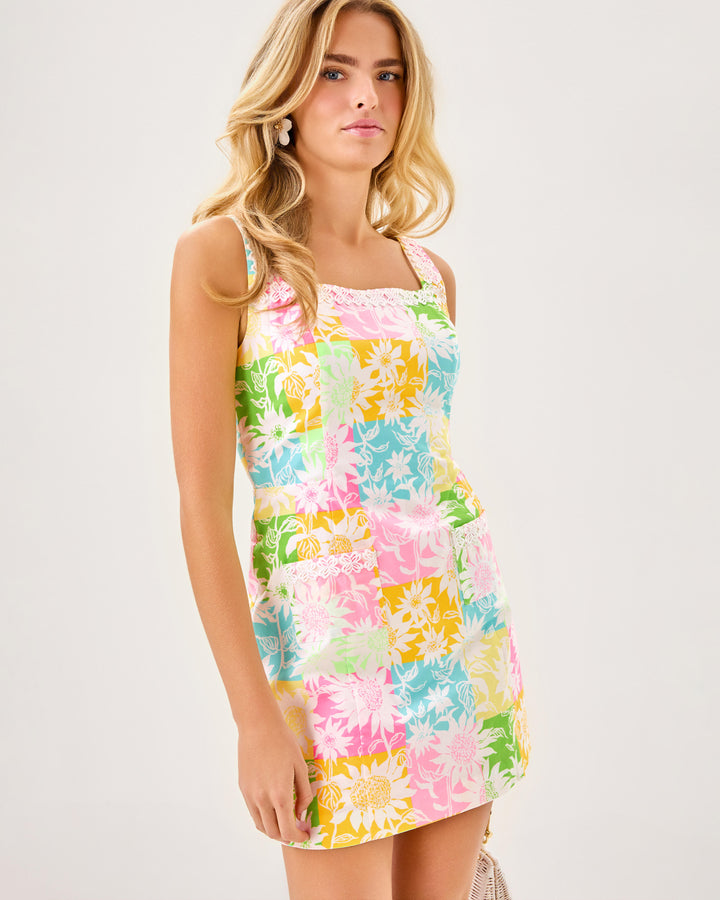 Isleen Skirted Romper - Multi Via Sunny Sunflowers