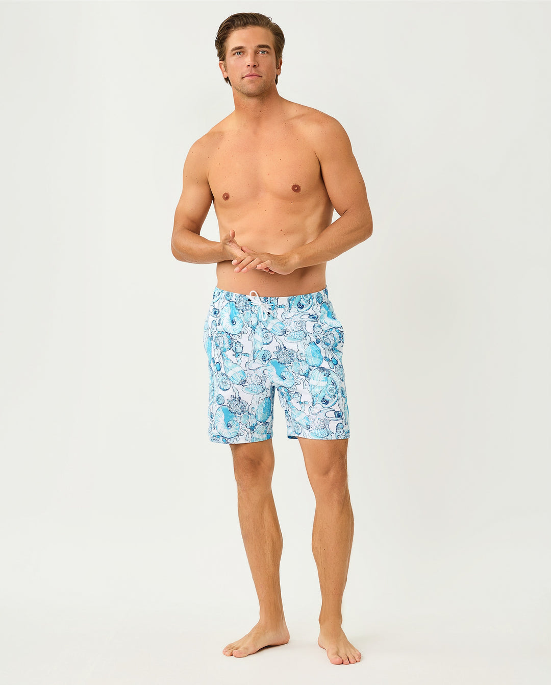 Mens Stuff Del Lago Swim Trunk - Resort White Shell Shine