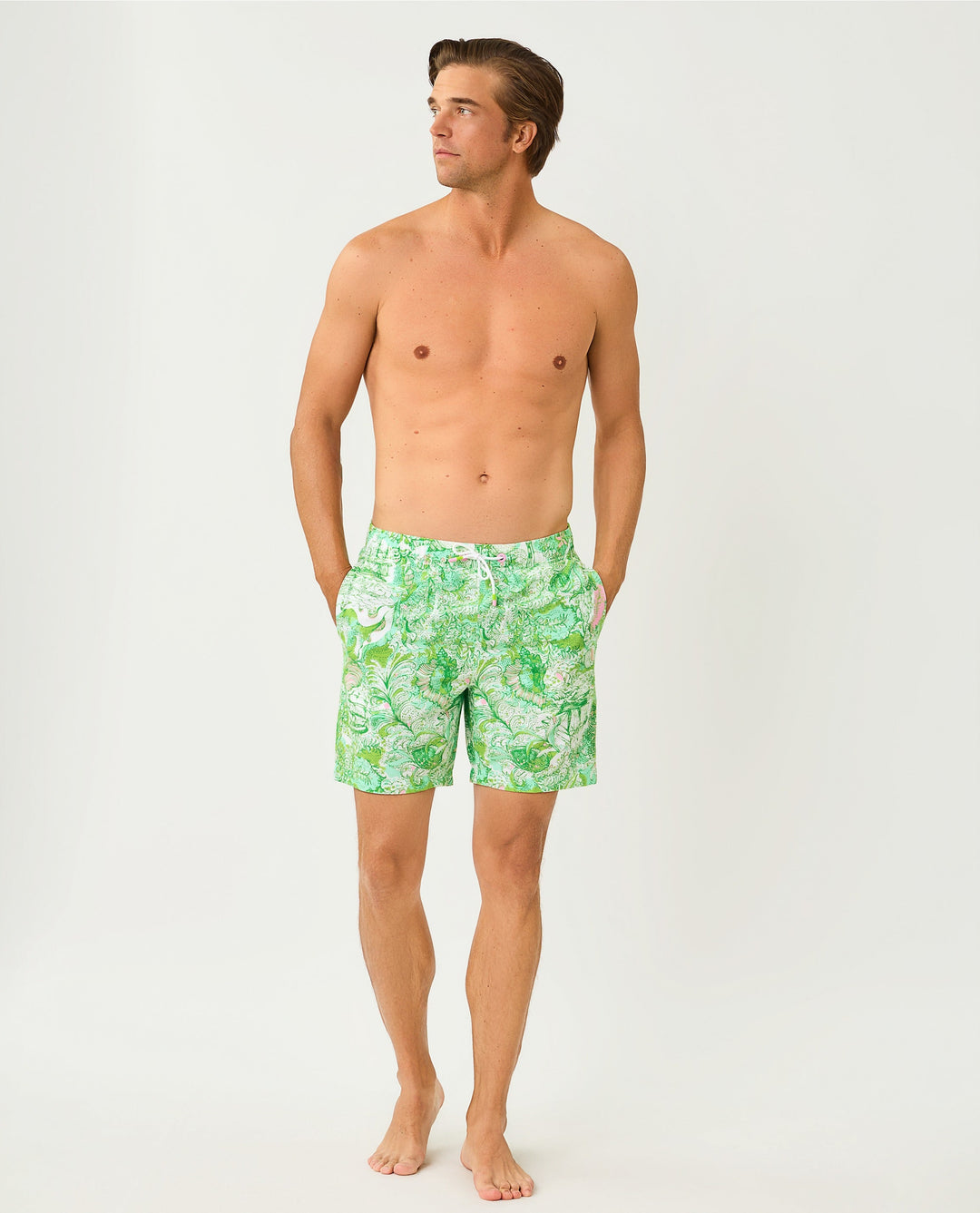 Mens Stuff Del Lago Swim Trunk - Resort White Ship To Shore