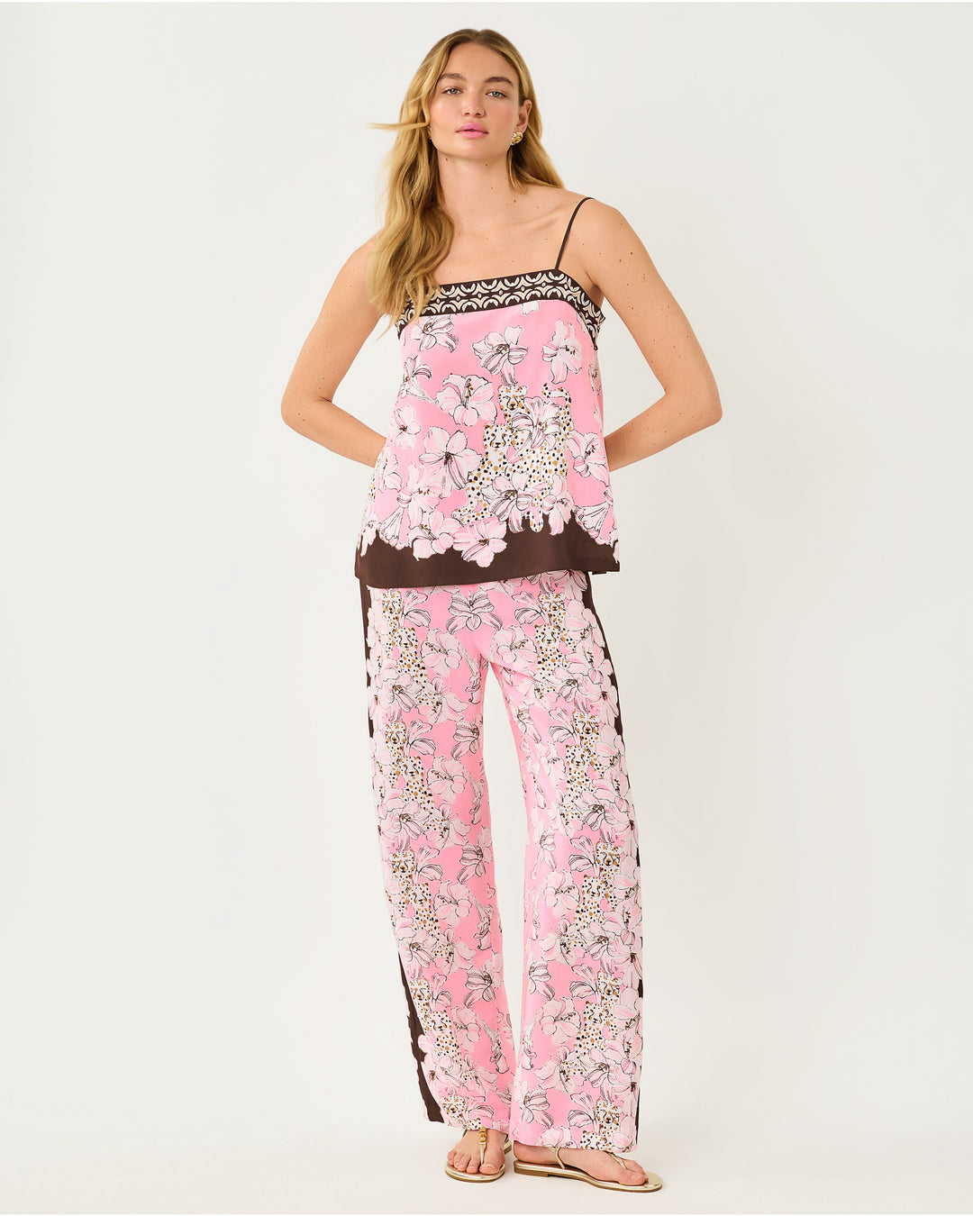 Vianna Silk Palazzo Pant - Coco Beach Wildness