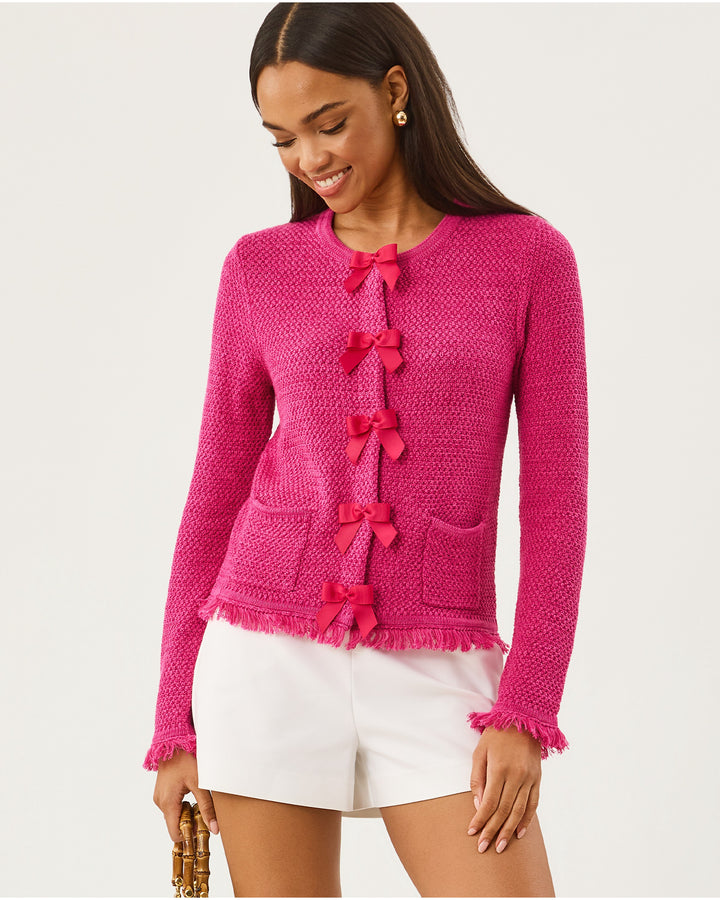 Kelso Cardigan - Pink Aster Marl