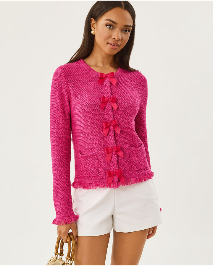 Kelso Cardigan - Pink Aster Marl