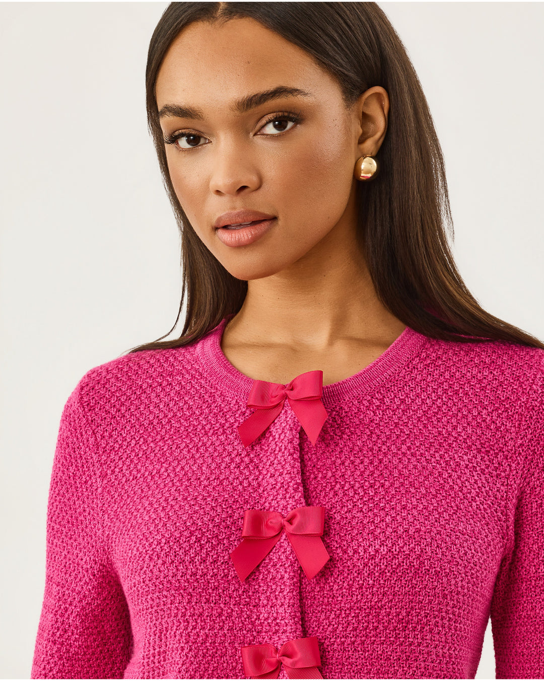 Kelso Cardigan - Pink Aster Marl