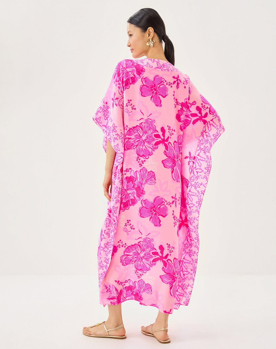 Levy Silk Maxi Caftan - Parigi Pink Supporting Squad