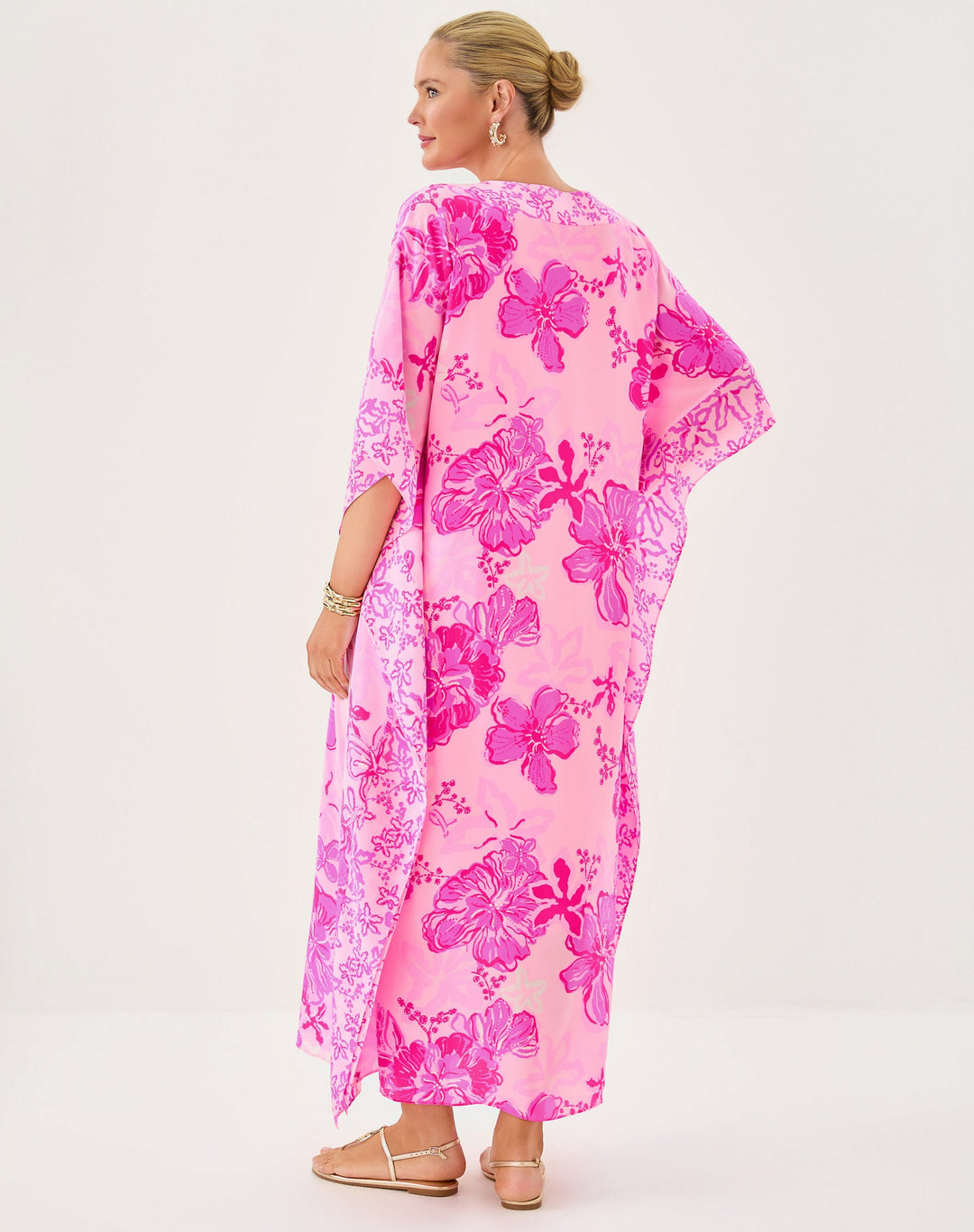 Levy Silk Maxi Caftan - Parigi Pink Supporting Squad