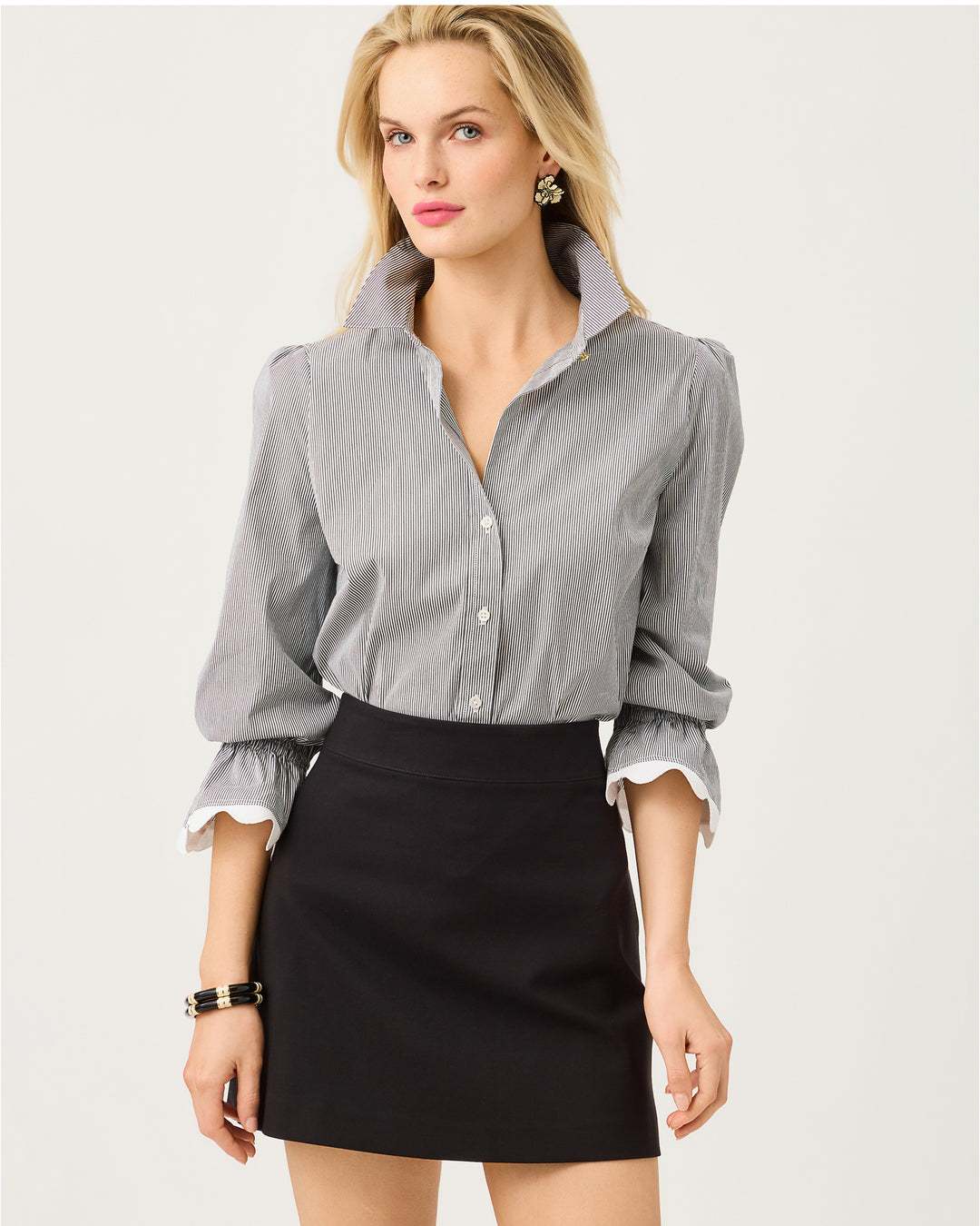 The Ricrac Lilly Shirt - Noir Mirror