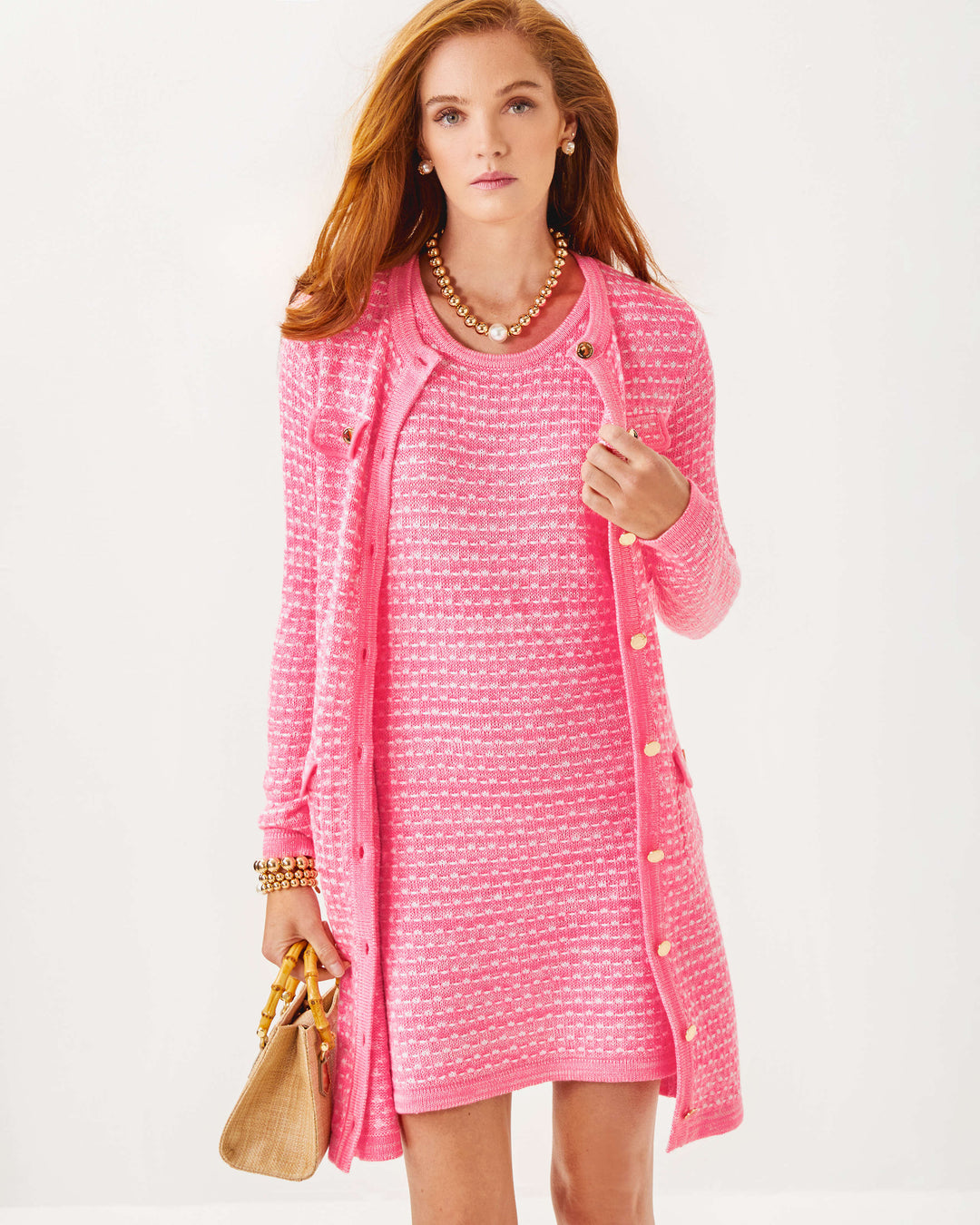 Baneberry Cardigan - Rousseau Pink Metallic Marl