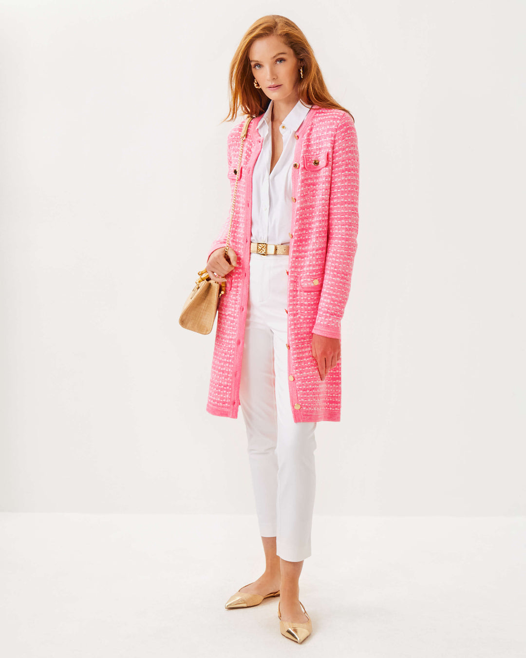 Baneberry Cardigan - Rousseau Pink Metallic Marl