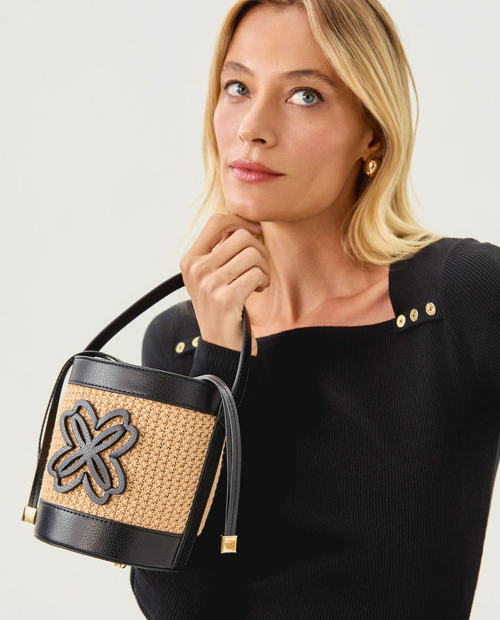 Malia Raffia Bucket Bag