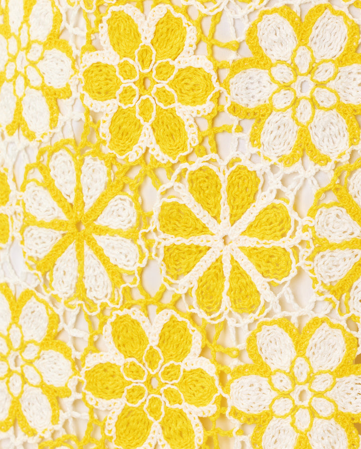 Cortney Crochet Shift Dress - Mimosa Yellow Full Bloom