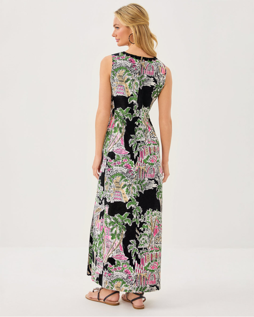 Darlene Stretch Maxi Shift - Onyx Oversized Pb Anniversary Toile