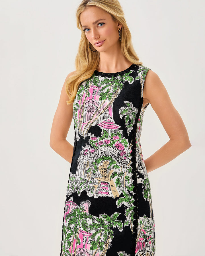 Darlene Stretch Maxi Shift - Onyx Oversized Pb Anniversary Toile