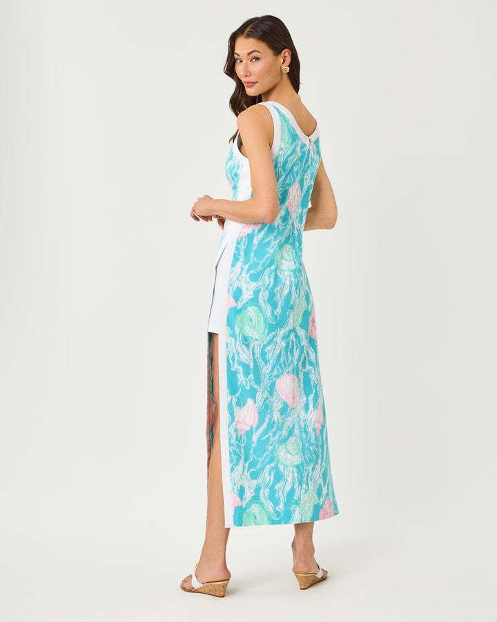 Eleanora Maxi Shift Romper - Capri Blue Oversized Shelden