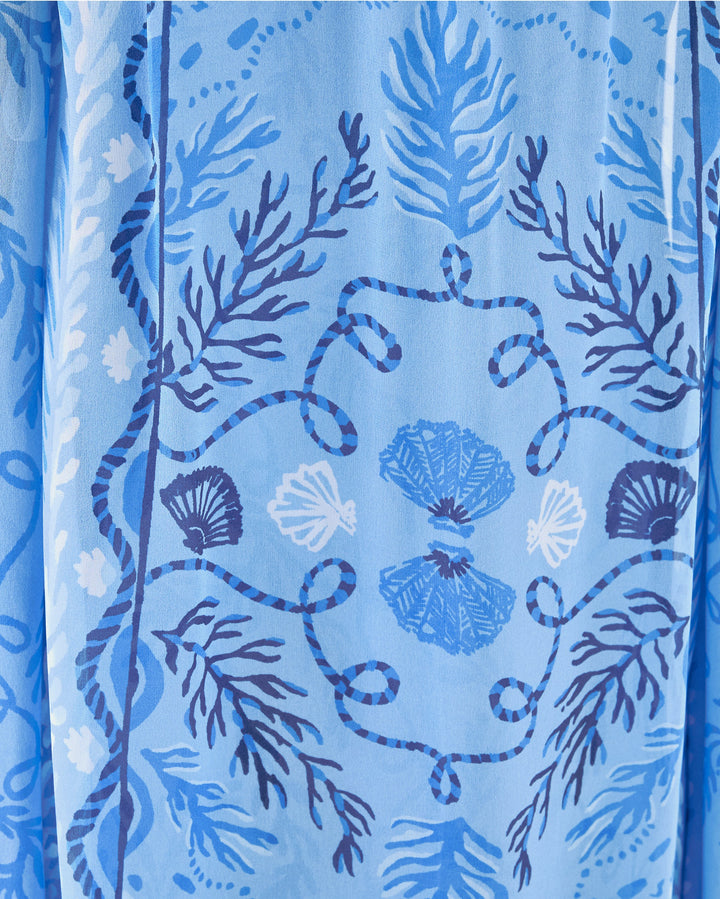 Kingston Silk Maxi Caftan - Jacaranda Blue Knotty And Nice
