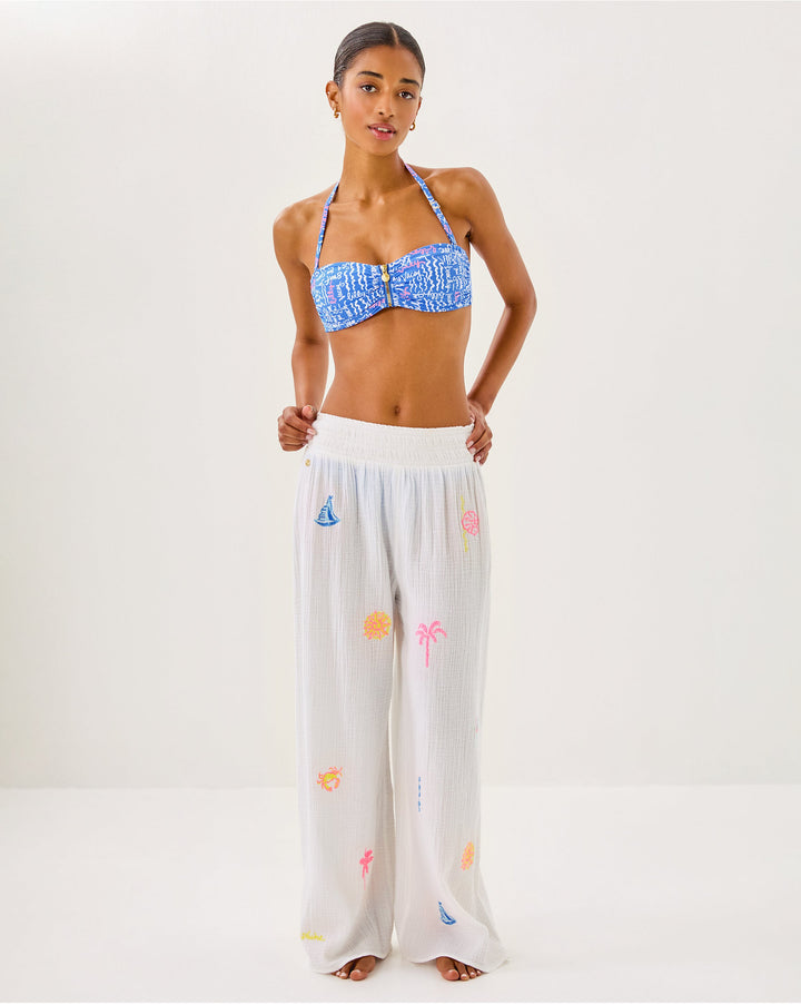 Enzo Embroidered Pant Coverup
