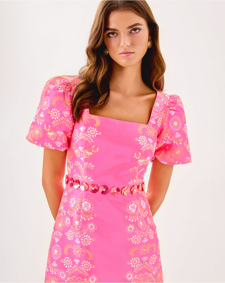 Cohen Skirted Romper - Sunkissed Pink Breezy Palm