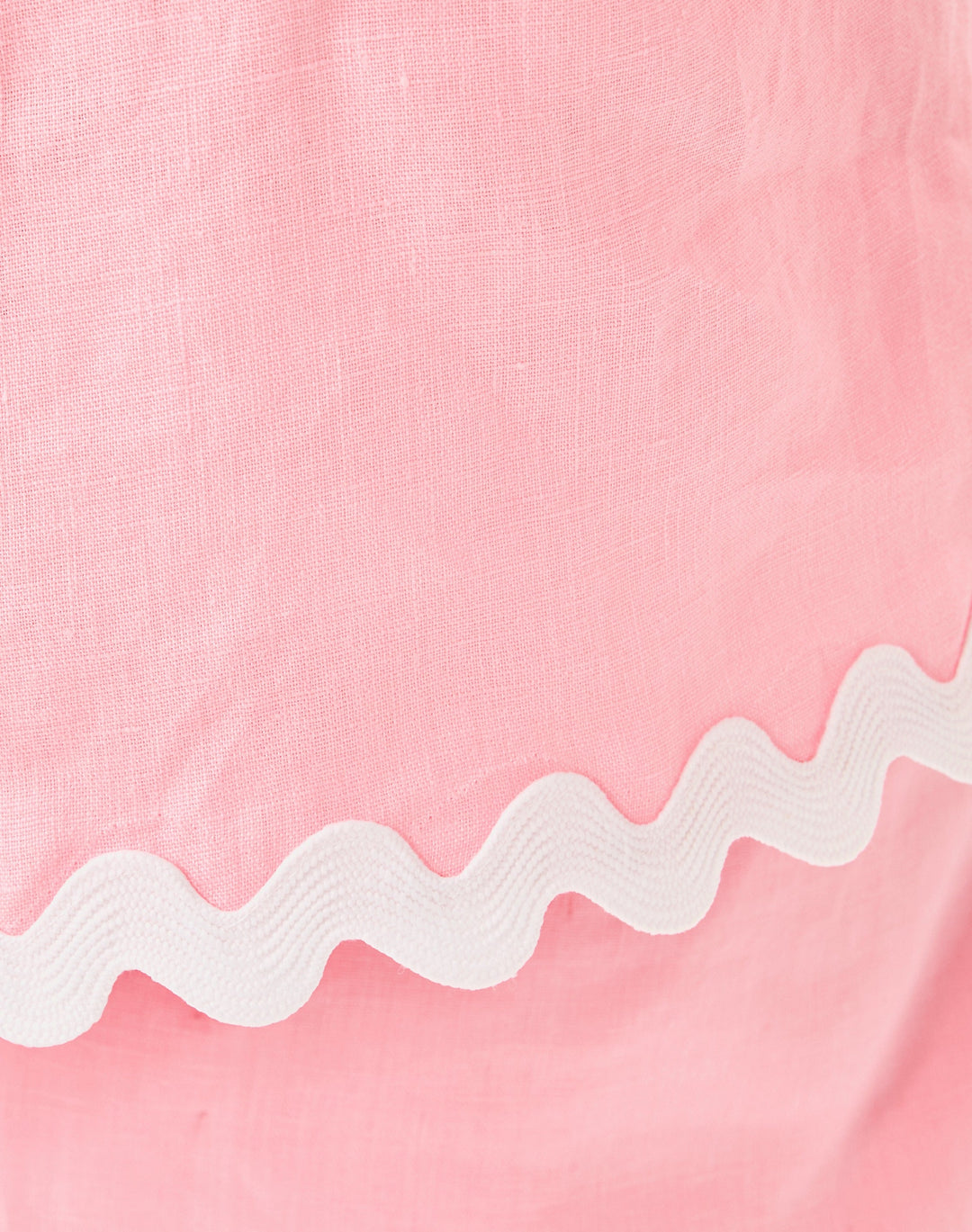 Nik Ric Rac Trim Short Sleeve Cropped Top - Conch Shell Pink