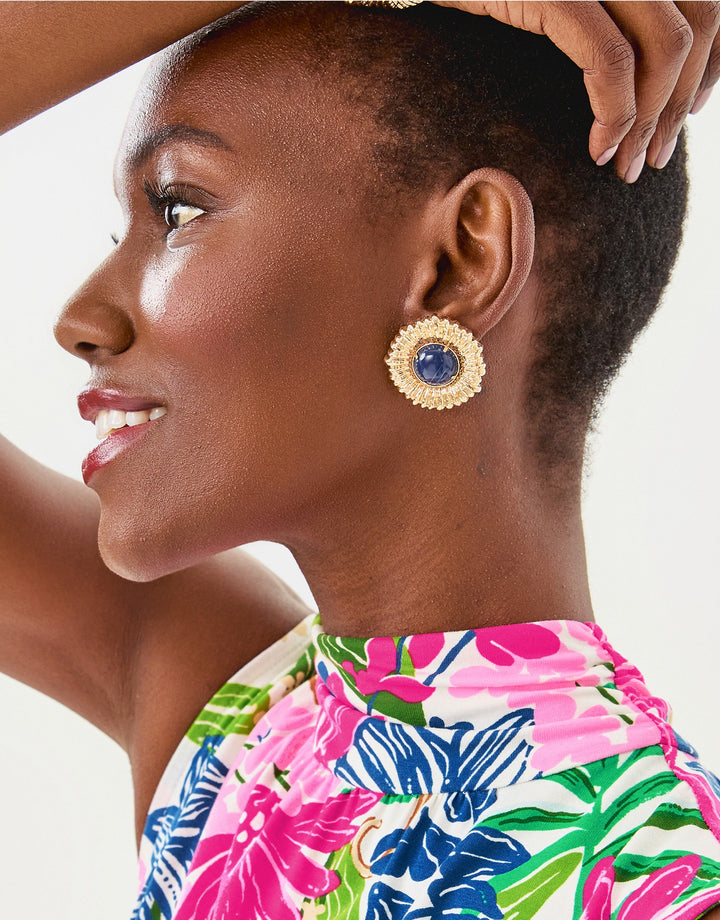 One Final Fling Stud Earrings - Starlight Navy