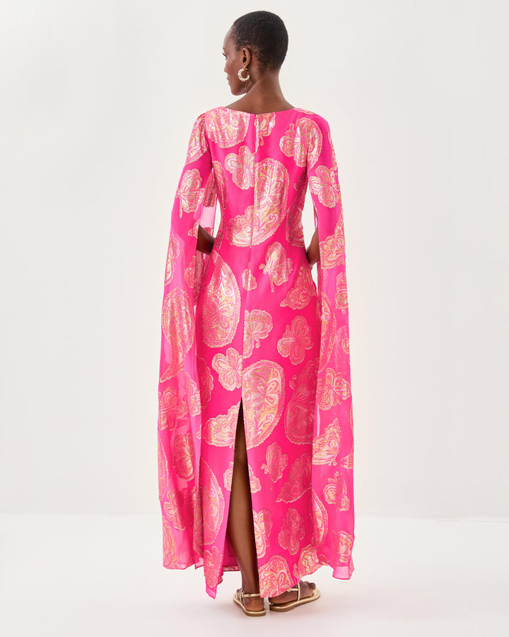 Madelyn Silk Boat Neck Maxi Caftan