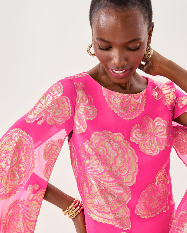 Madelyn Silk Boat Neck Maxi Caftan