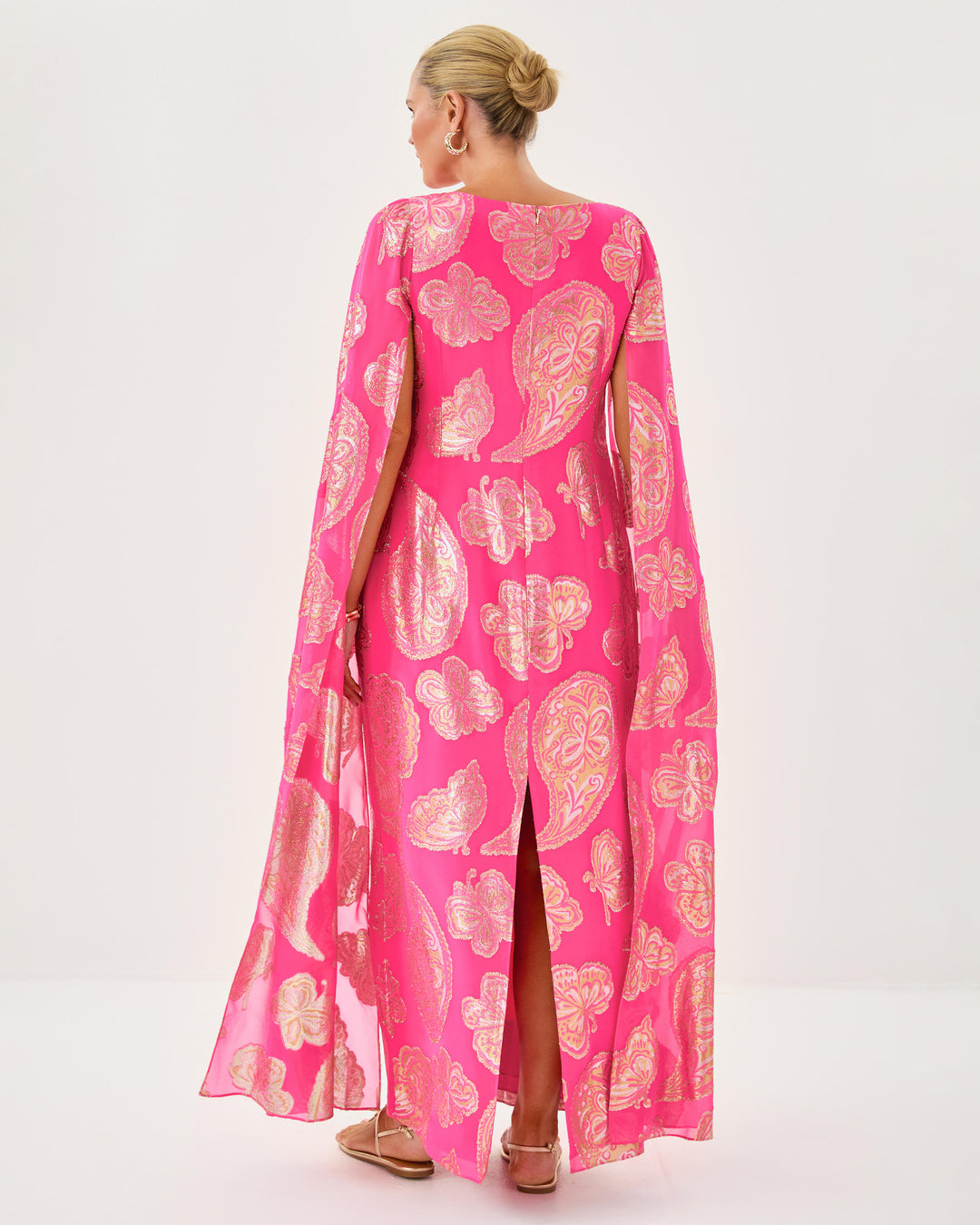 Madelyn Silk Boat Neck Maxi Caftan