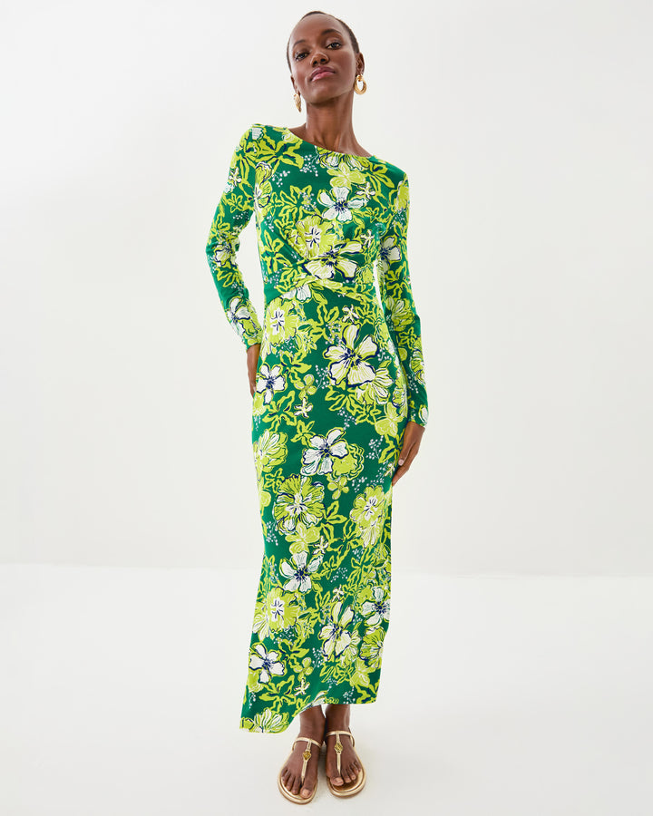 Alessani Maxi Dress - Fiddle Leaf Green Once And Floral