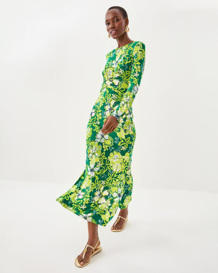 Alessani Maxi Dress - Fiddle Leaf Green Once And Floral