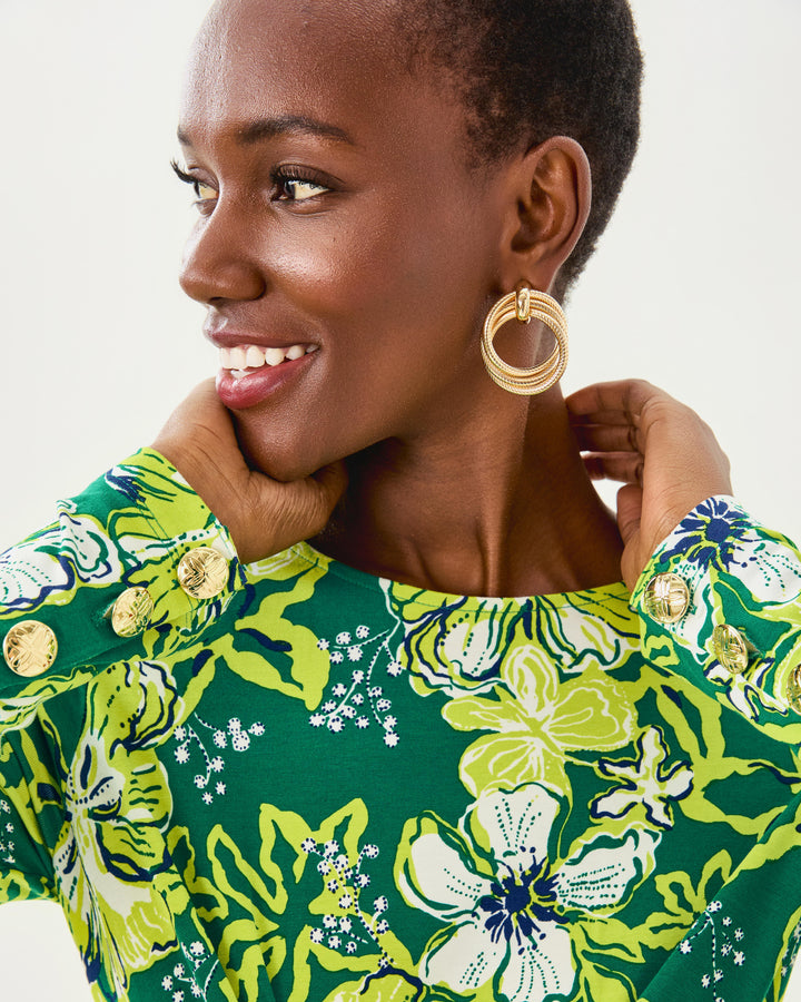 Alessani Maxi Dress - Fiddle Leaf Green Once And Floral