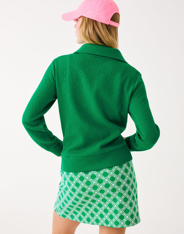 Eleni Zip-up Jacket - Bamboo Green Butterfly