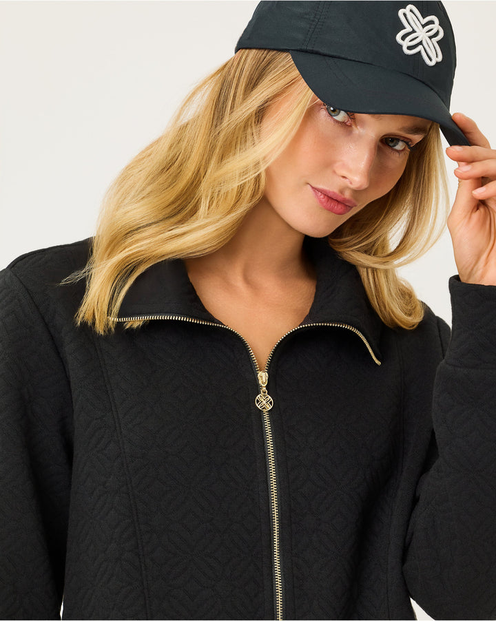 Eleni Zip-up - Noir Butterfly Quilted Knit