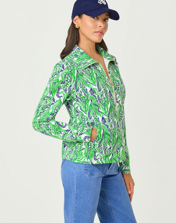 Eleni Upf 50+ Zip-up - Putting Green Lilly