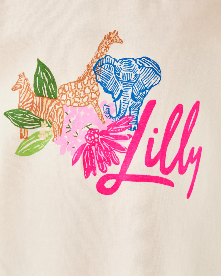 Girls Mini Jansen Long Sleeve Top - Multi Endless Animals Summer Graphic