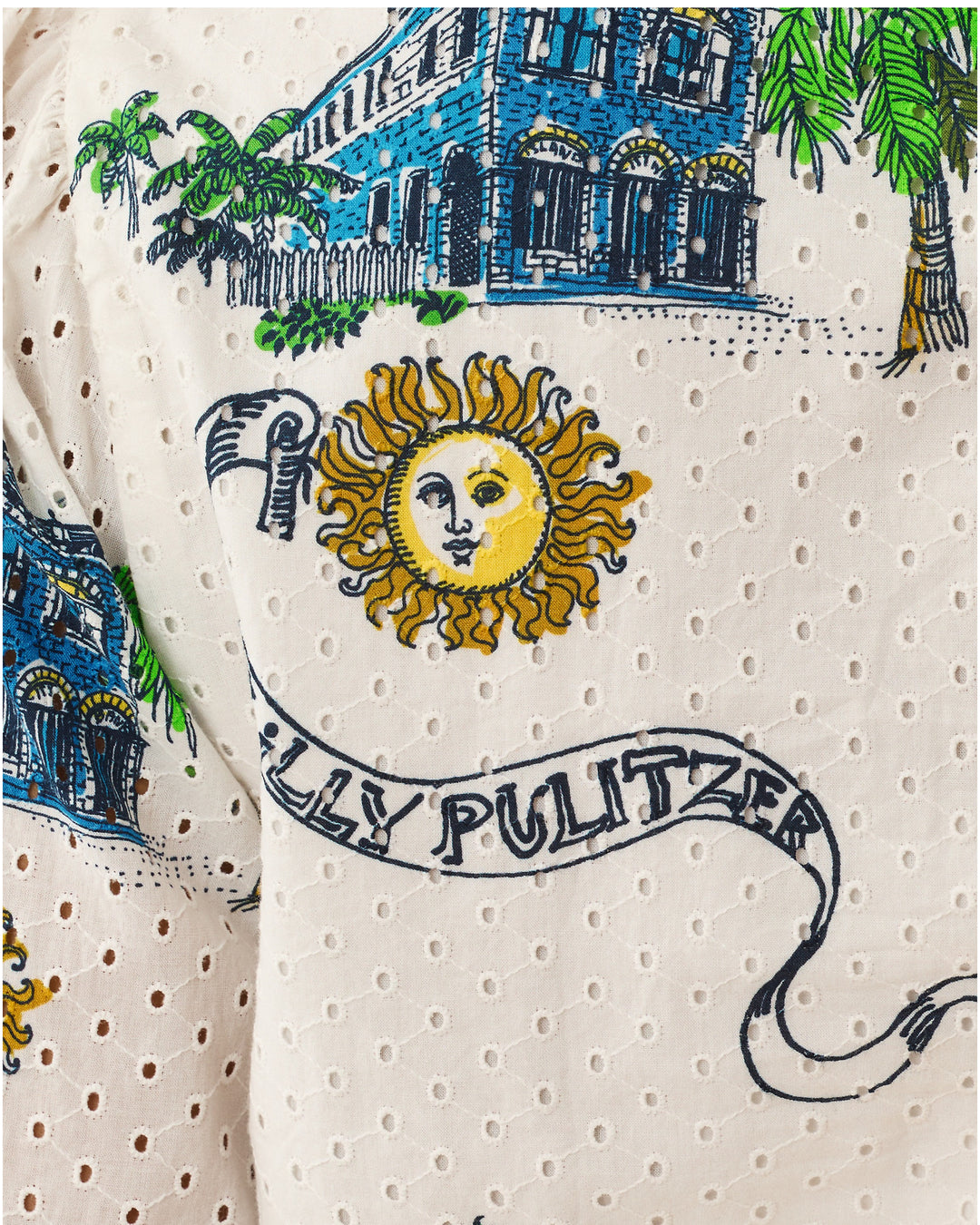 Axton Eyelet Dress - Coconut Key West Toile