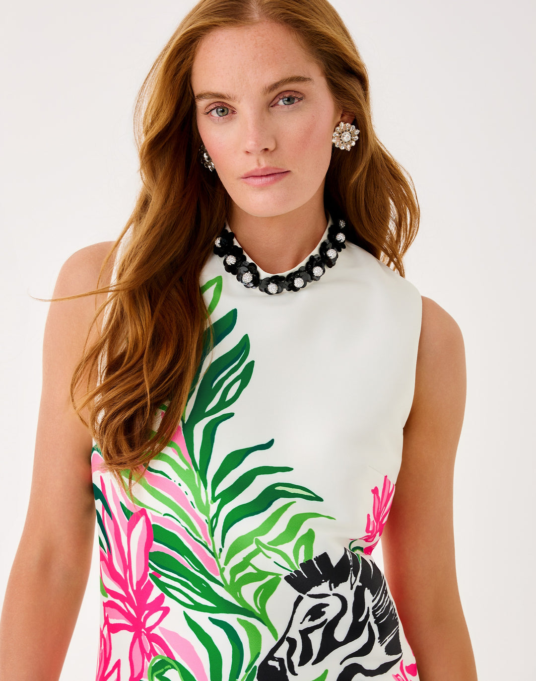 Kathani Stretch Dress - Coconut Prancing