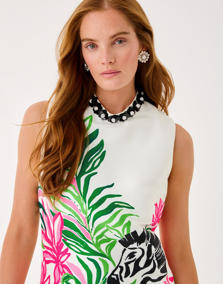 Kathani Stretch Dress - Coconut Prancing