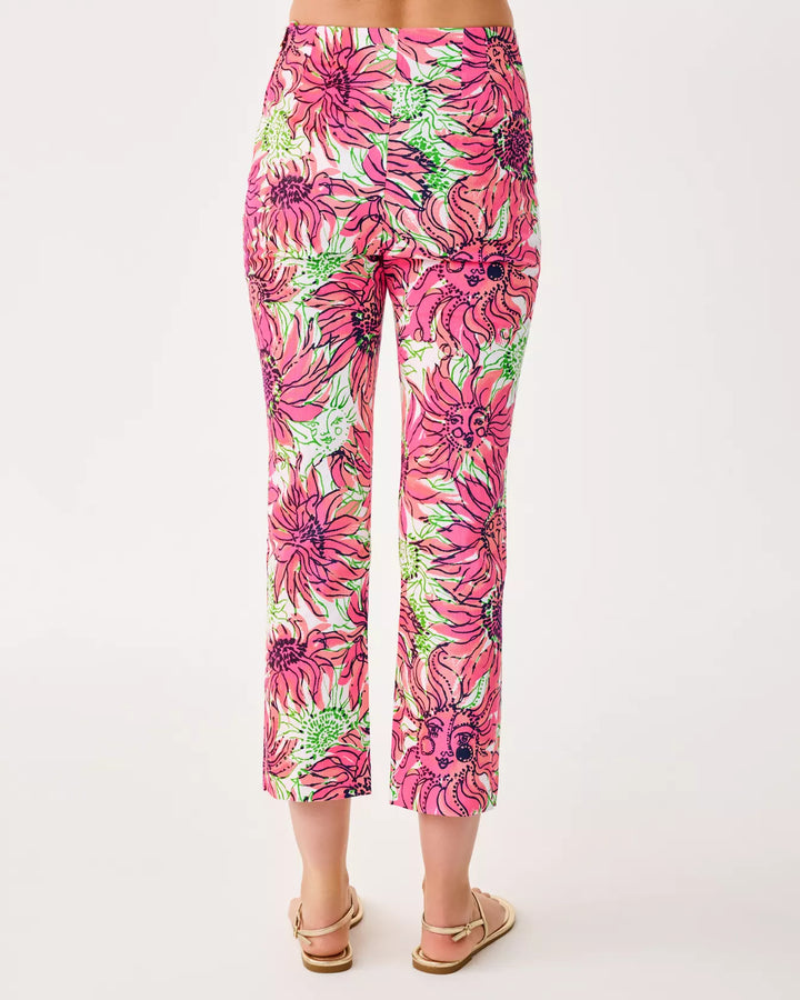 Floral patterned pants on a white background
