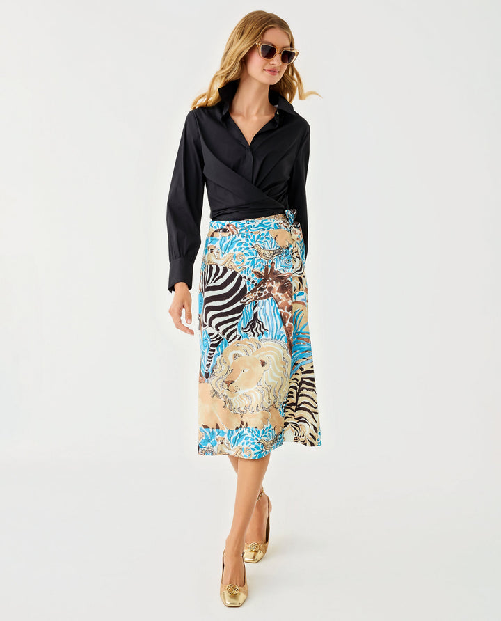 Dustin Midi Skirt - Breezy Aqua Lilly Zoo