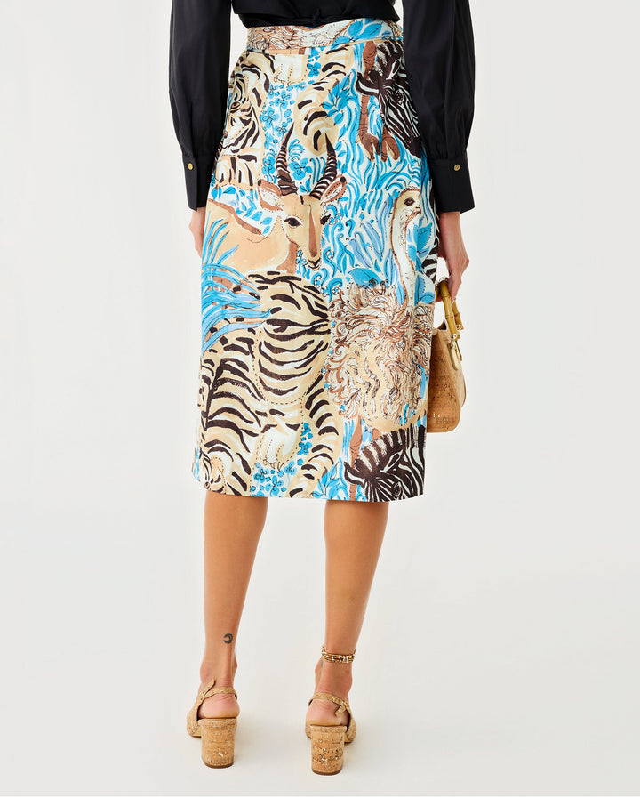 Dustin Midi Skirt - Breezy Aqua Lilly Zoo